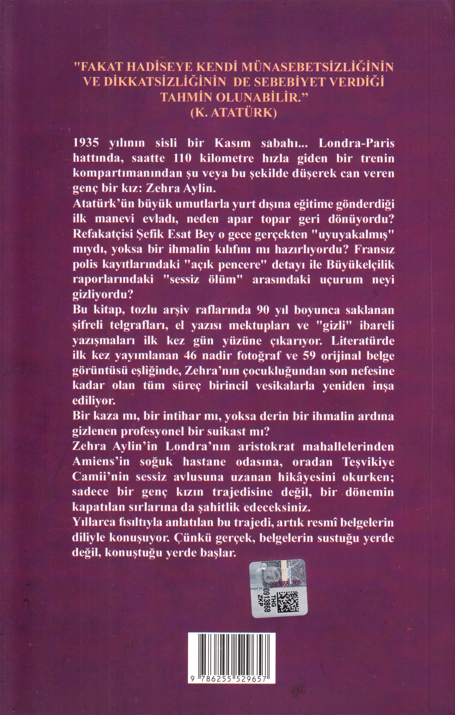 Atatürk'ün Manevi Kızı Zehra Aylin'in Münasebetsiz Ölümü - Altındağ Yayınevi